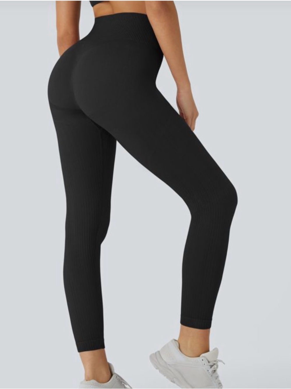 Halara Leggings Size XS Ribbed High Rise Black NEW With Tags - Picture 1 of 9